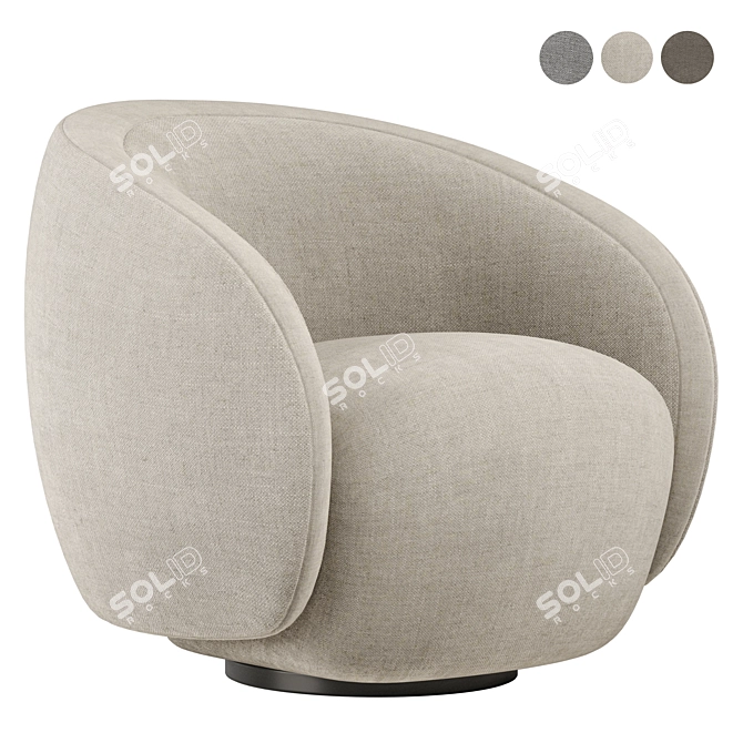 Elegant Whetherly Accent Chair 3D model image 2