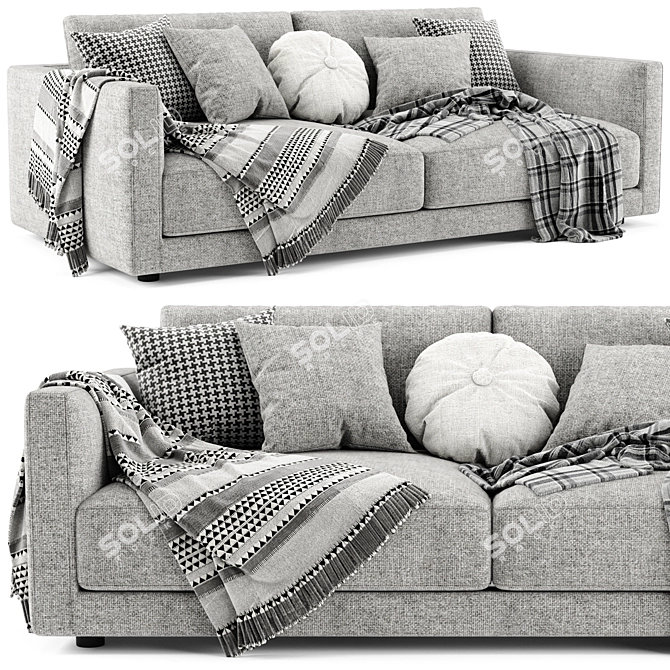 Poliform Bristol 2-seat Sofa: Sleek Comfort in Style 3D model image 1