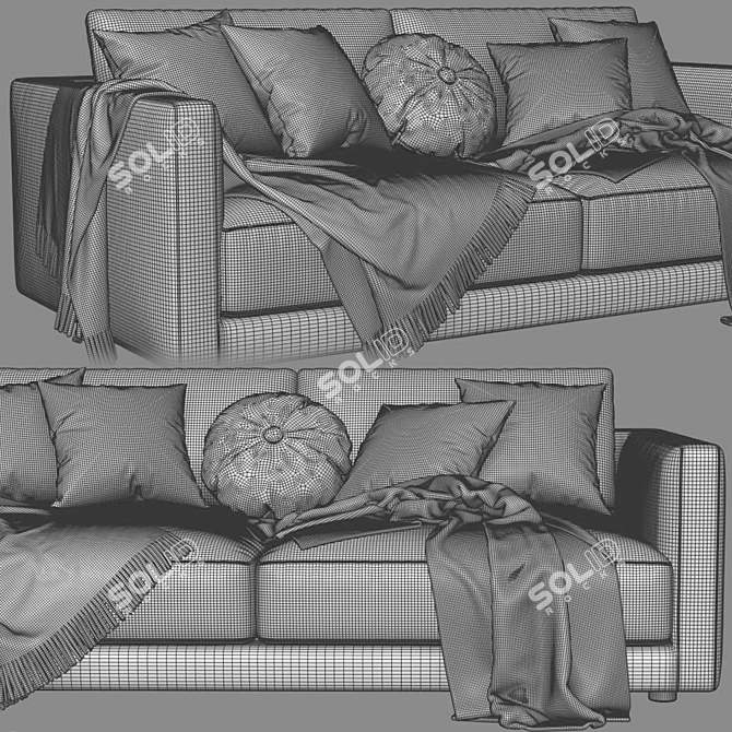 Poliform Bristol 2-seat Sofa: Sleek Comfort in Style 3D model image 4