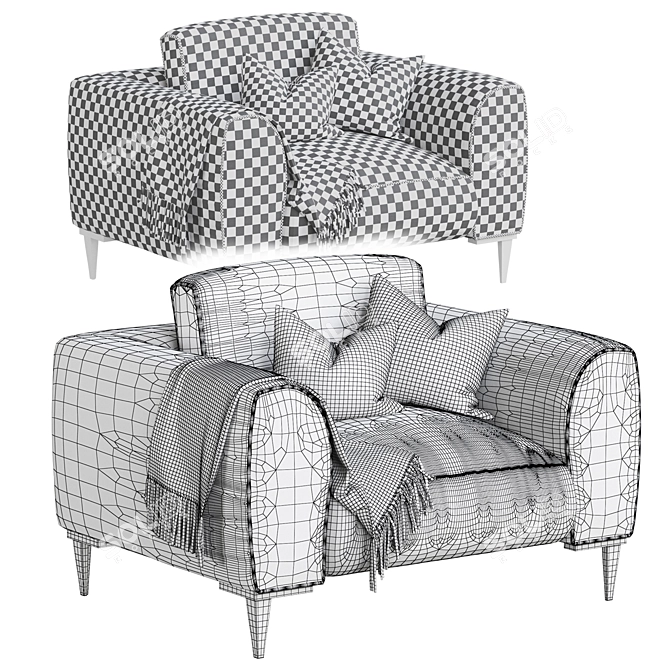 Elegant Chateau dax Armchair: Timeless Luxury 3D model image 5