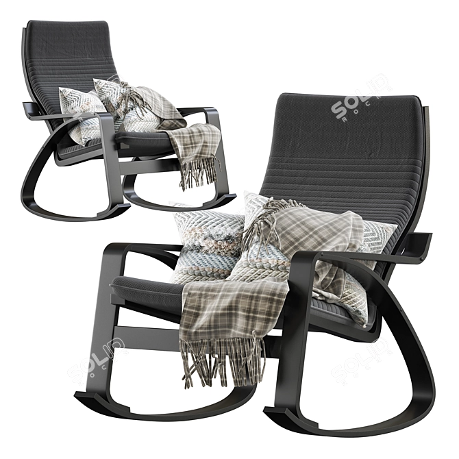 ComfortCrafts Modern Rocking Chair: The Perfect Addition to Your Home! 3D model image 5