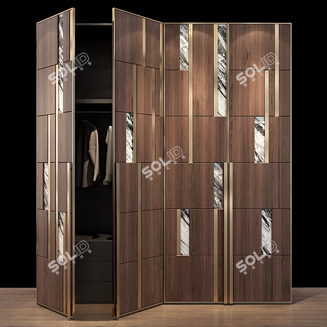 Versatile Wooden Cabinet Shelf 3D model image 1