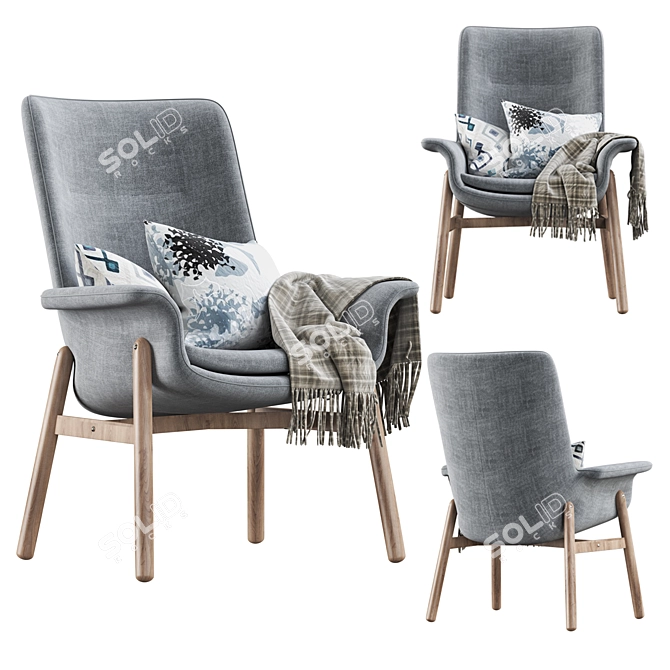 Stylish Vedbo Armchair by IKEA 3D model image 3