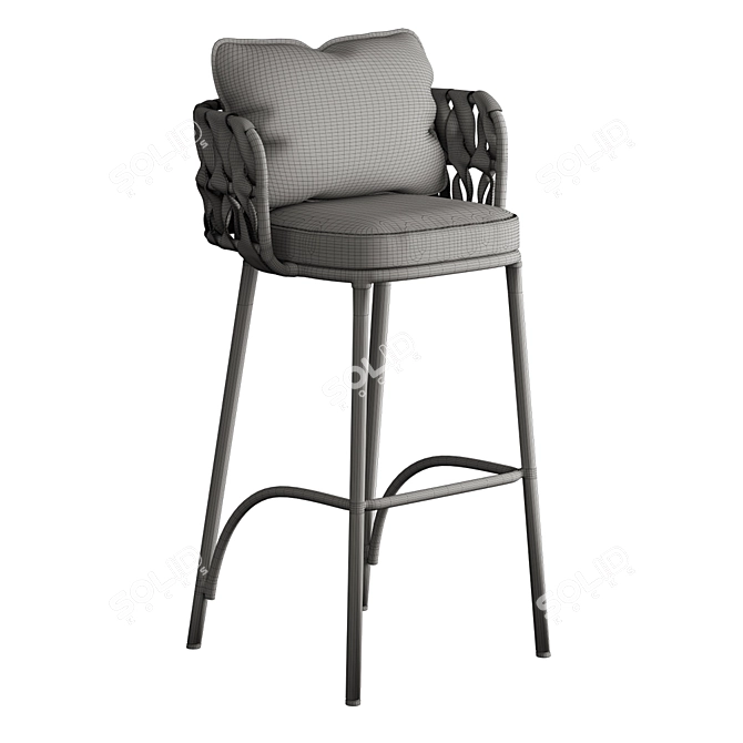 Elegant Aura Bar Stool 3D model image 4