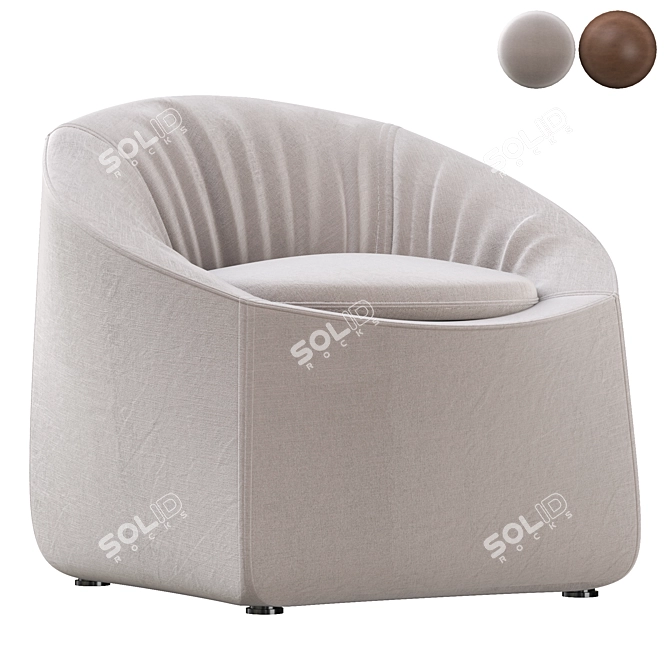 Minimalist Modern Armchair: Capri 3D model image 1