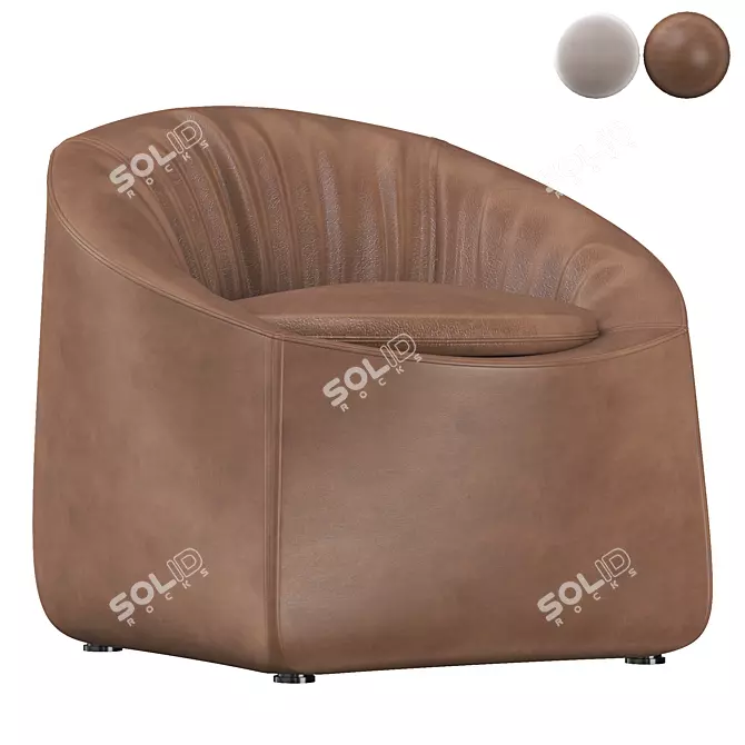 Minimalist Modern Armchair: Capri 3D model image 2