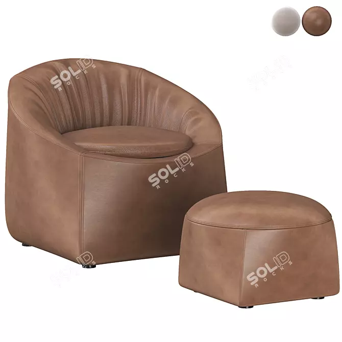 Minimalist Modern Armchair: Capri 3D model image 5