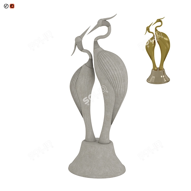 Sculpted Bird Statues for Sale 3D model image 1