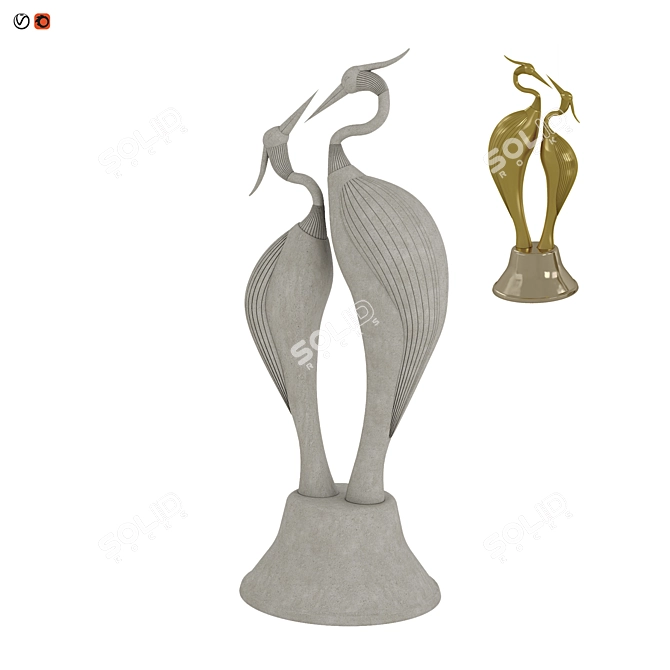 Sculpted Bird Statues for Sale 3D model image 5
