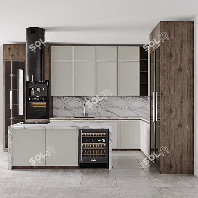 Modern Kitchen Set: 2015, 420x110x288 cm 3D model image 1