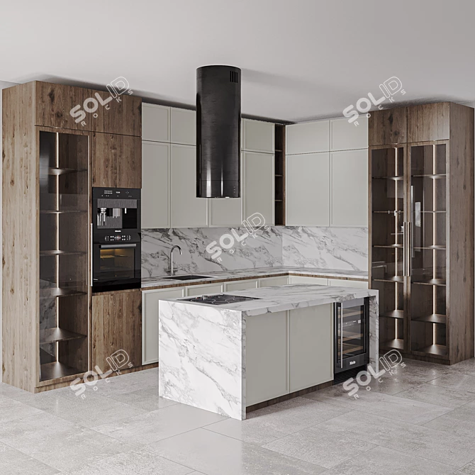 Modern Kitchen Set: 2015, 420x110x288 cm 3D model image 2