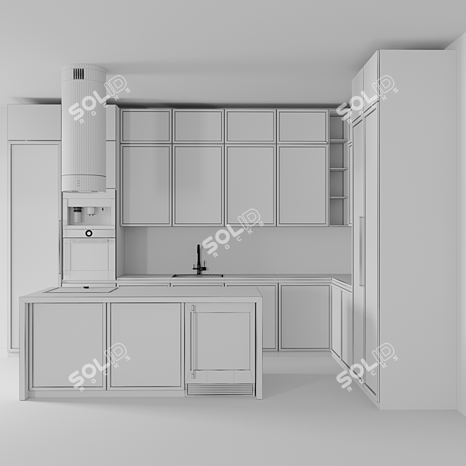 Modern Kitchen Set: 2015, 420x110x288 cm 3D model image 4