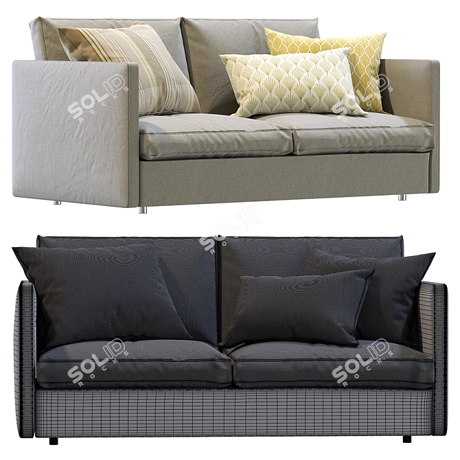 Modern West Elm Harris Sofa 3D model image 5