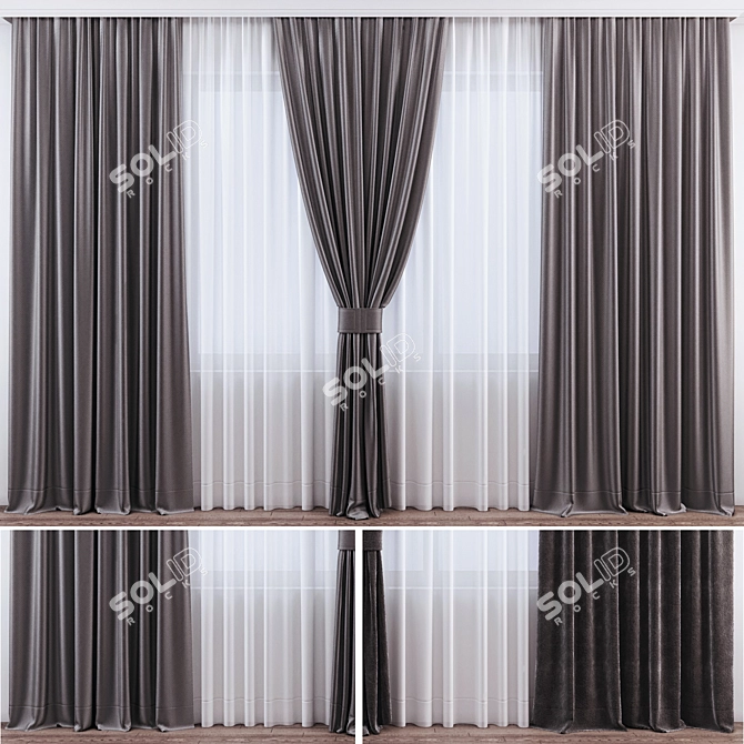 Elegant 2014 Curtains 3D model image 1
