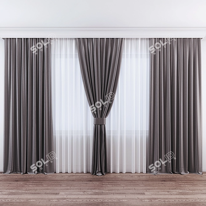 Elegant 2014 Curtains 3D model image 2
