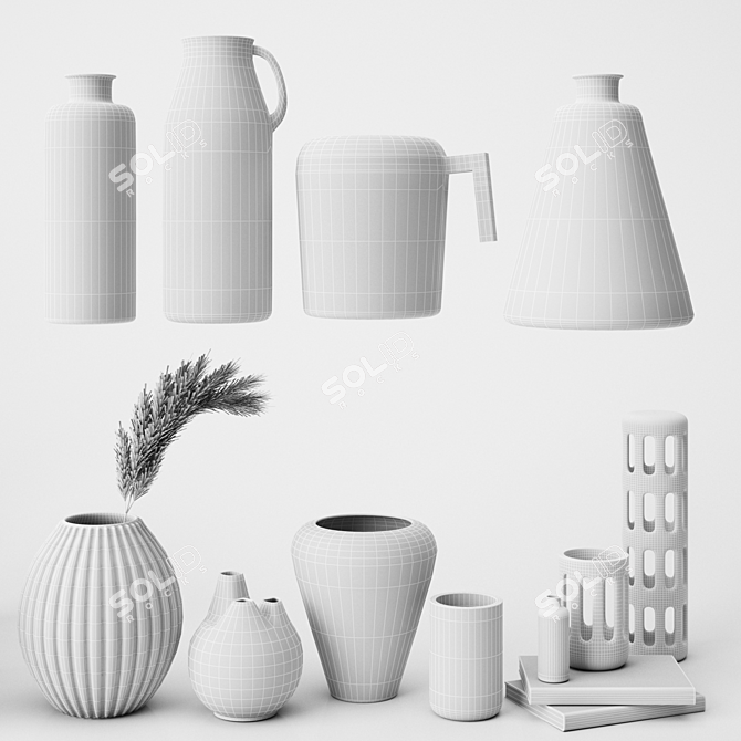 Elegant Ceramic Vase 3D model image 2