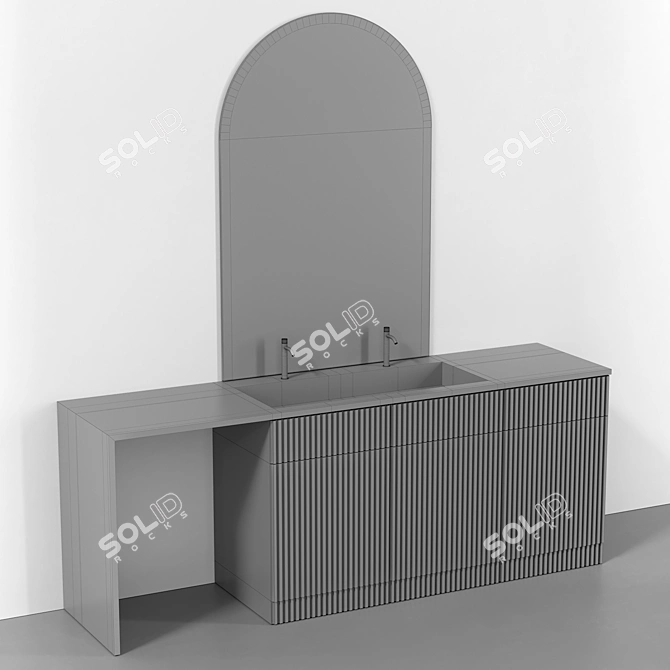 Luxury Bathroom Furniture Set 3D model image 4