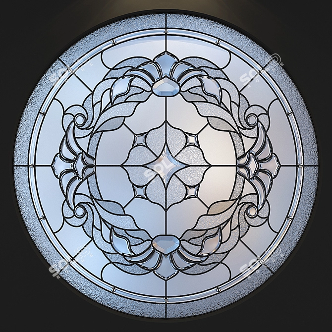 Round Stained Glass - 1000x1000mm Size 3D model image 1