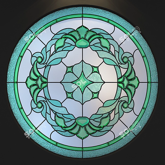 Round Stained Glass - 1000x1000mm Size 3D model image 2