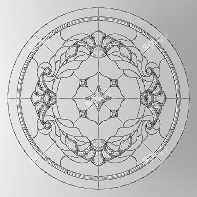 Round Stained Glass - 1000x1000mm Size 3D model image 3