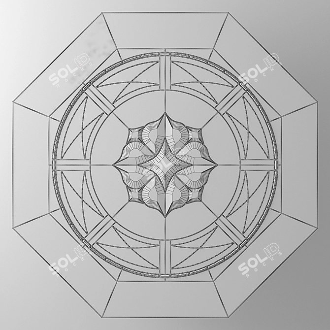 Elegant Hexagon Stained Glass 3D model image 3