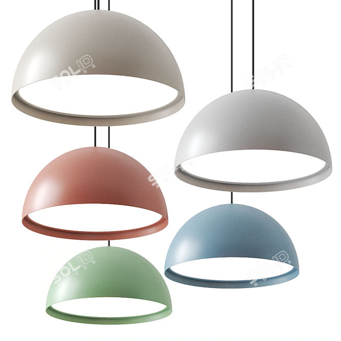 Sleek LED Pendant Lamp: TIRES Collection 3D model image 1