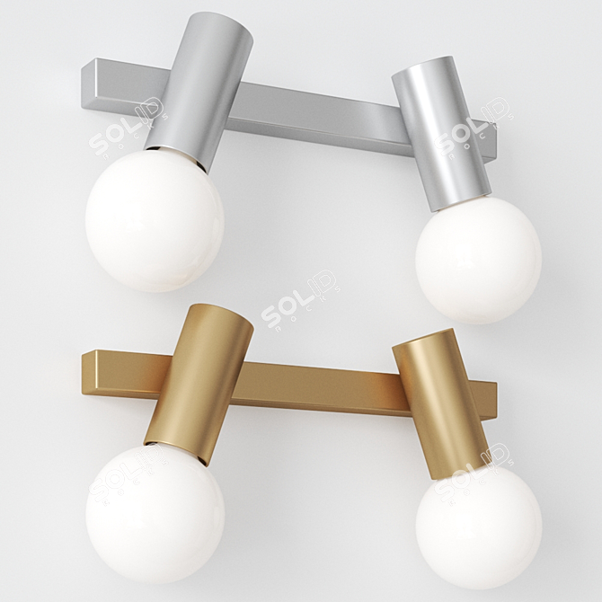 Sleek Mist Glass Wall Lamp 3D model image 1