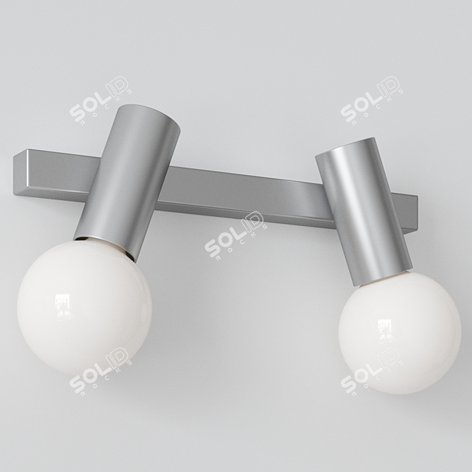 Sleek Mist Glass Wall Lamp 3D model image 4