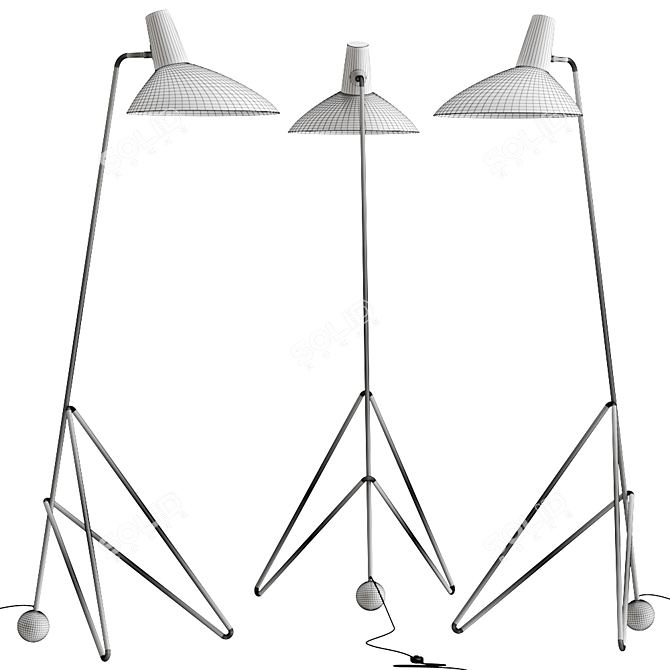 TRIPOD HM8 Metal Floor Lamp 3D model image 2
