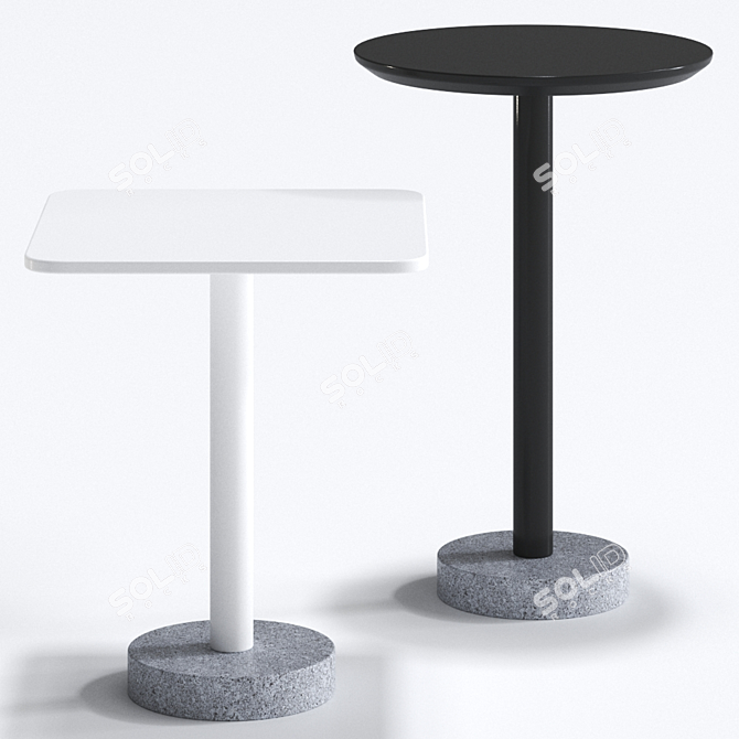 Bernardo Steel Garden Side Table - Stylish and Durable 3D model image 1