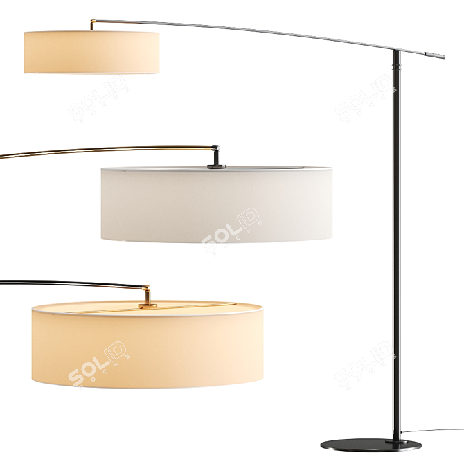 Elegant Orion Steel Arc Lamp 3D model image 1