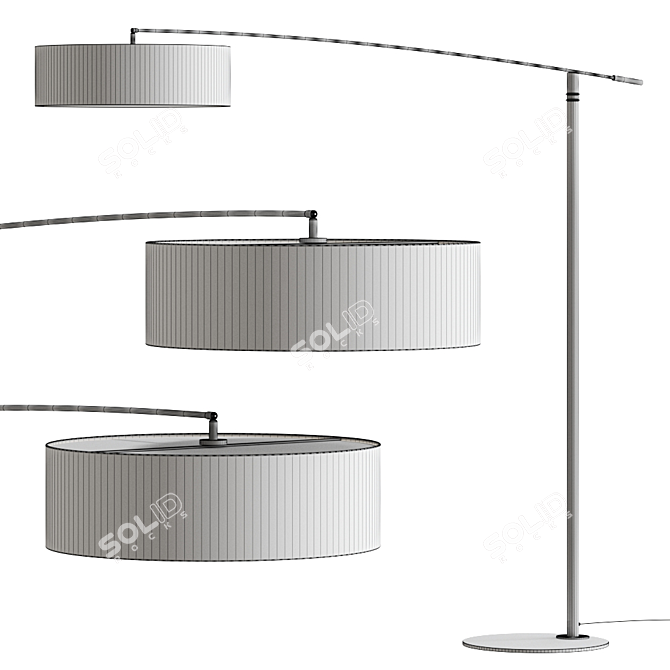 Elegant Orion Steel Arc Lamp 3D model image 2