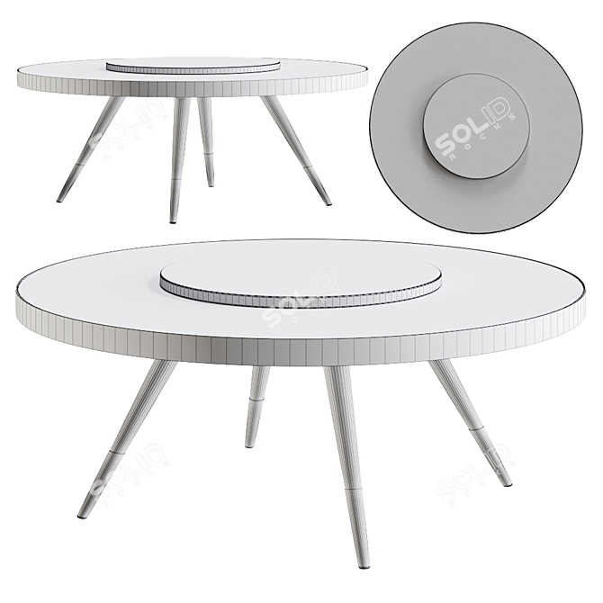 Luxury Mayfair Sahara Noir Marble Table 3D model image 4