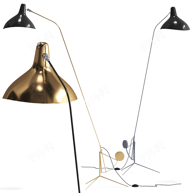 Sleek MANTIS GR-BL Floor Lamp 3D model image 1