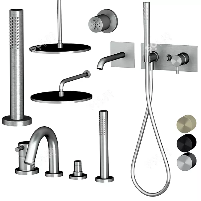 Ritmonio Stainless Steel Bathroom Set 3D model image 1