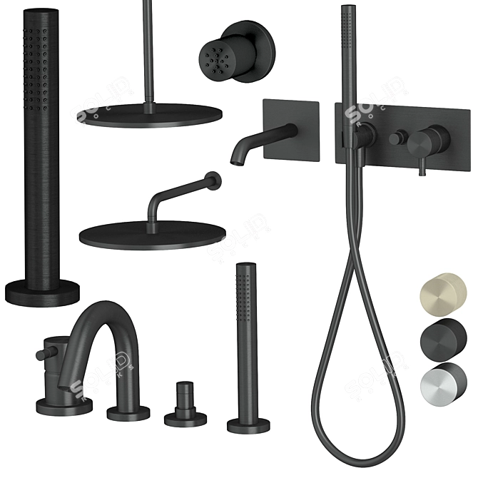 Ritmonio Stainless Steel Bathroom Set 3D model image 2