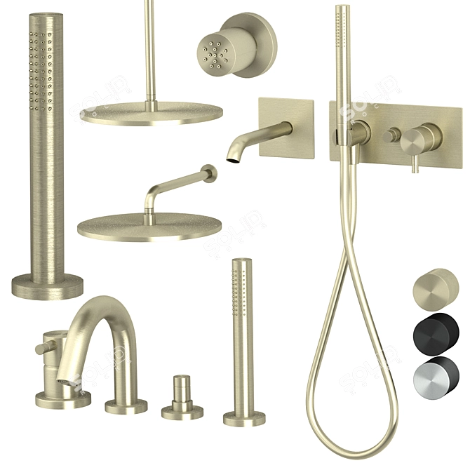 Ritmonio Stainless Steel Bathroom Set 3D model image 3