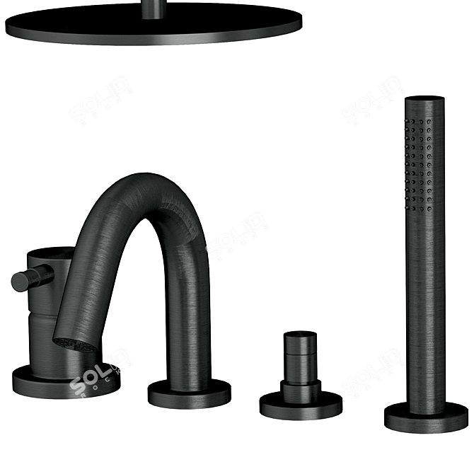 Ritmonio Stainless Steel Bathroom Set 3D model image 6