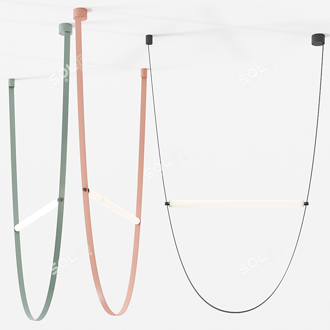 Title: Minimalist Wireline Pendant Light 3D model image 2