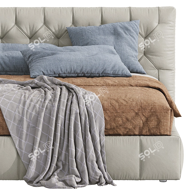 Hamilton Leather Bed - Elegant & Stylish Sleeping Solution 3D model image 3