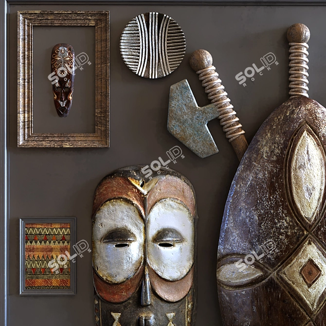 Africa Art Decoration Set 3D model image 4