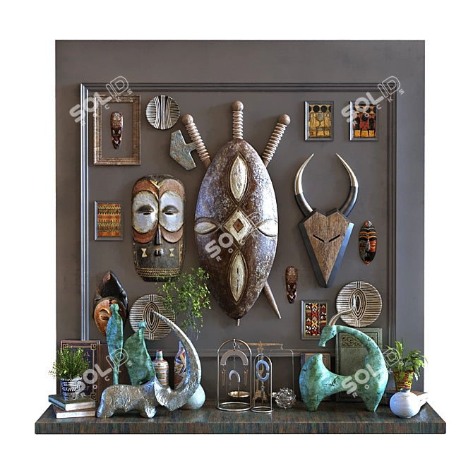 Africa Art Decoration Set 3D model image 6