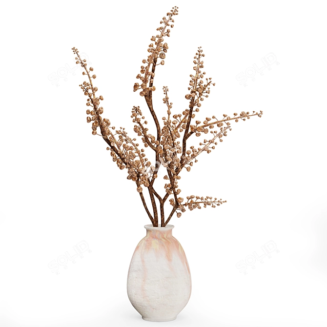 Natural Dried Berry Branch 3D model image 1
