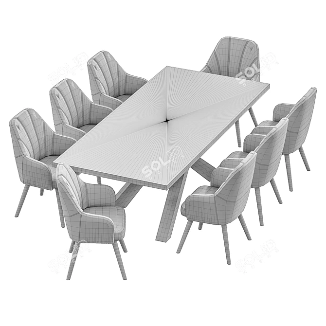 Modern Casual Dining Set: Chair & Table 3D model image 6