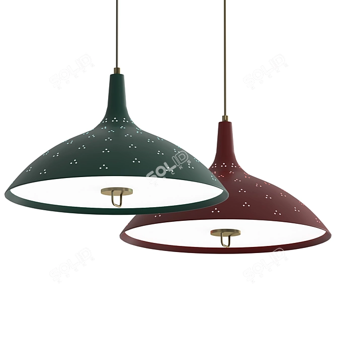 Vintage Charm: 1965 Pendant Light 3D model image 1