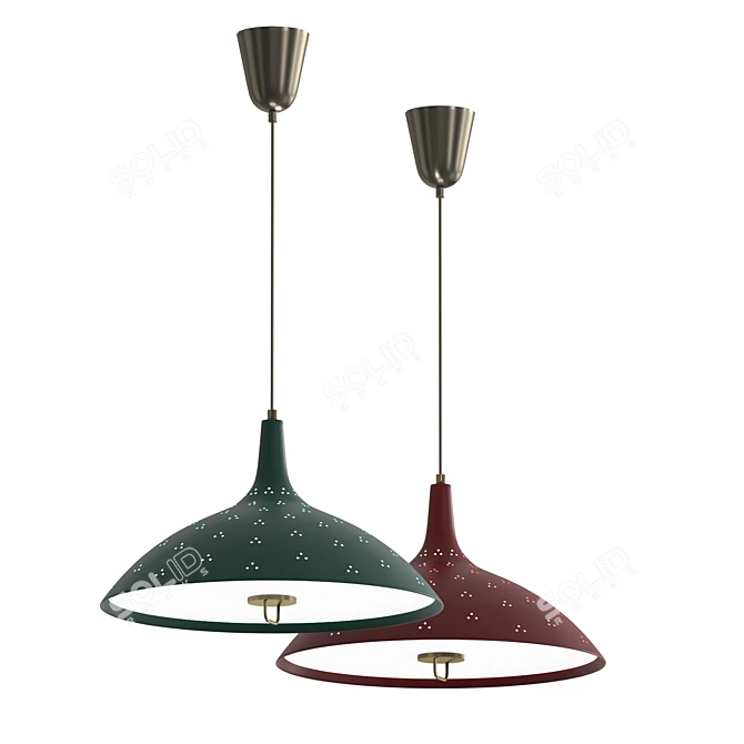 Vintage Charm: 1965 Pendant Light 3D model image 2