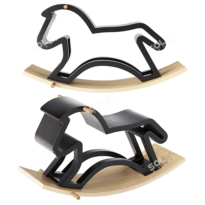 Modern Heirloom Rocking Horse - Exquisite & Elegant! 3D model image 1