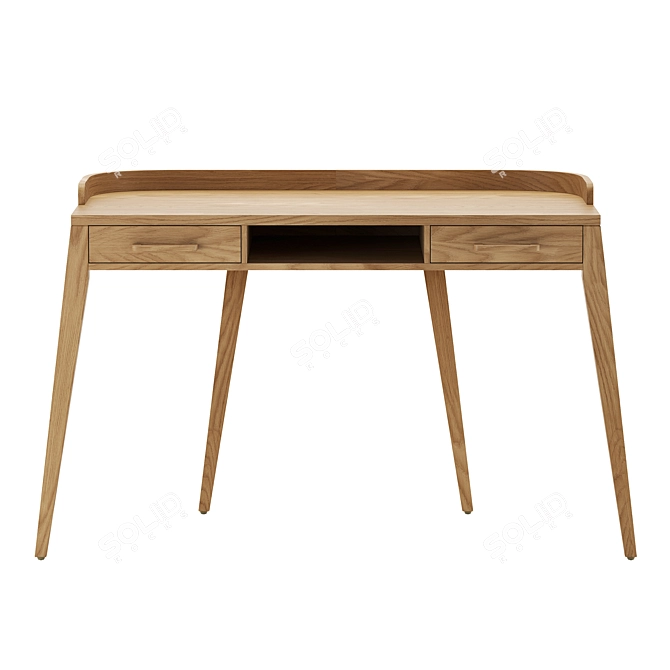 Modern Wood Desk with Sleek Design 3D model image 2