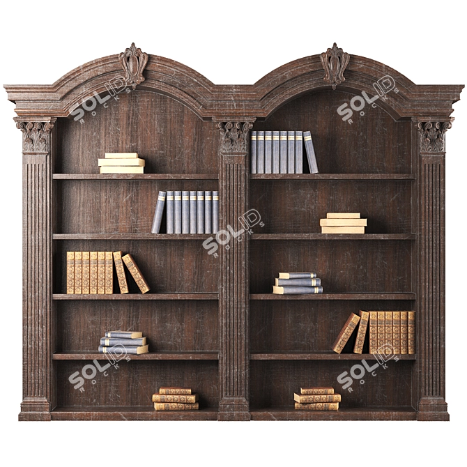 Elegant Vintage Bookshelf 3D model image 2