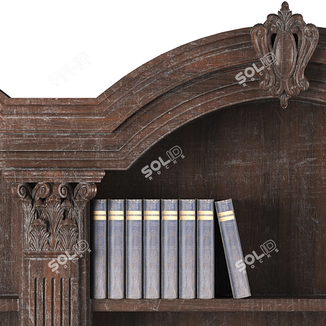 Elegant Vintage Bookshelf 3D model image 4